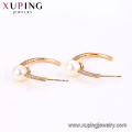 94941 New fashion 18K gold color pearl hoop earring noble stylish jewelry for ladies